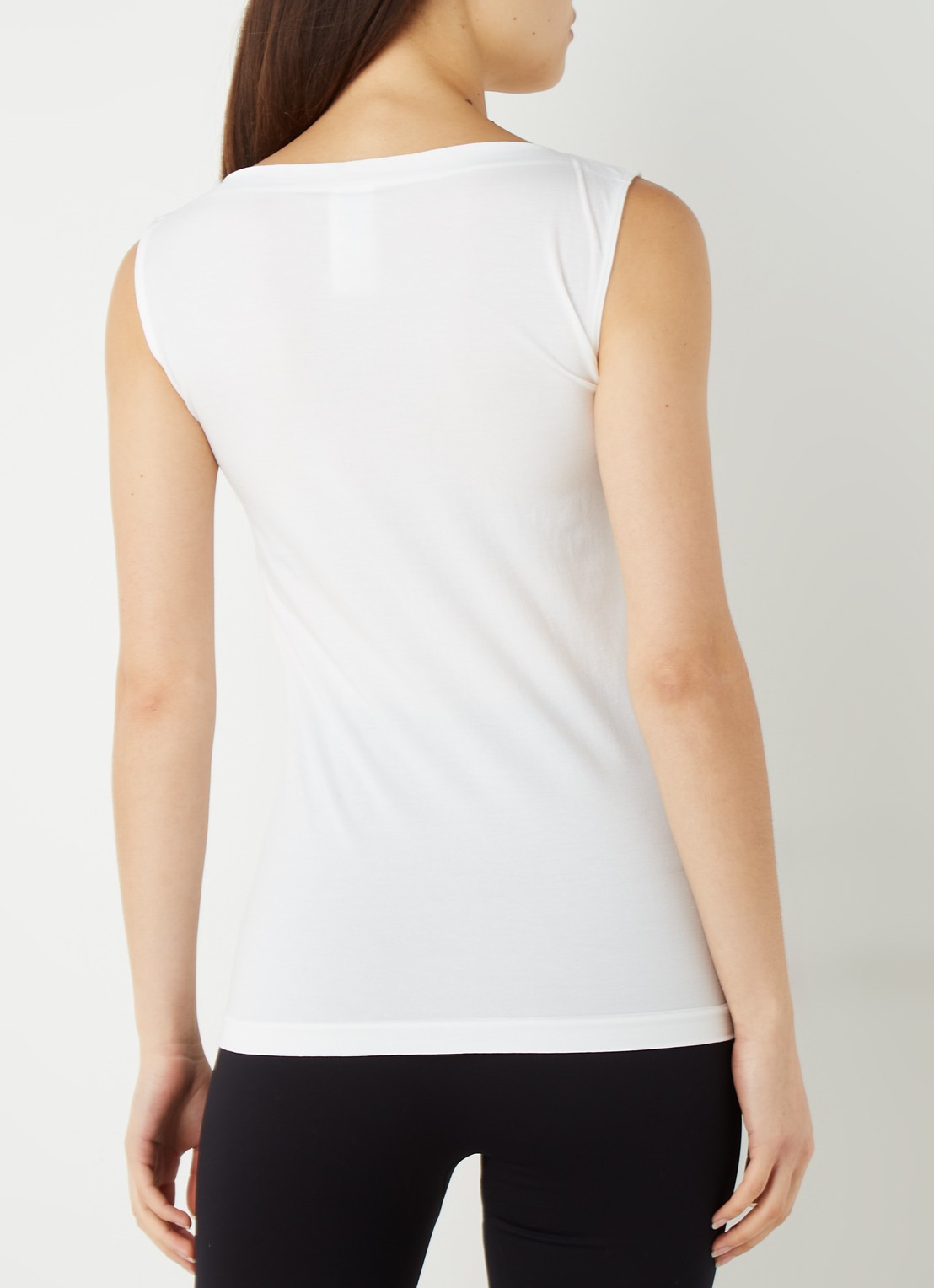 Wolford Aurora mouwloze top met boothals - achterkant wit