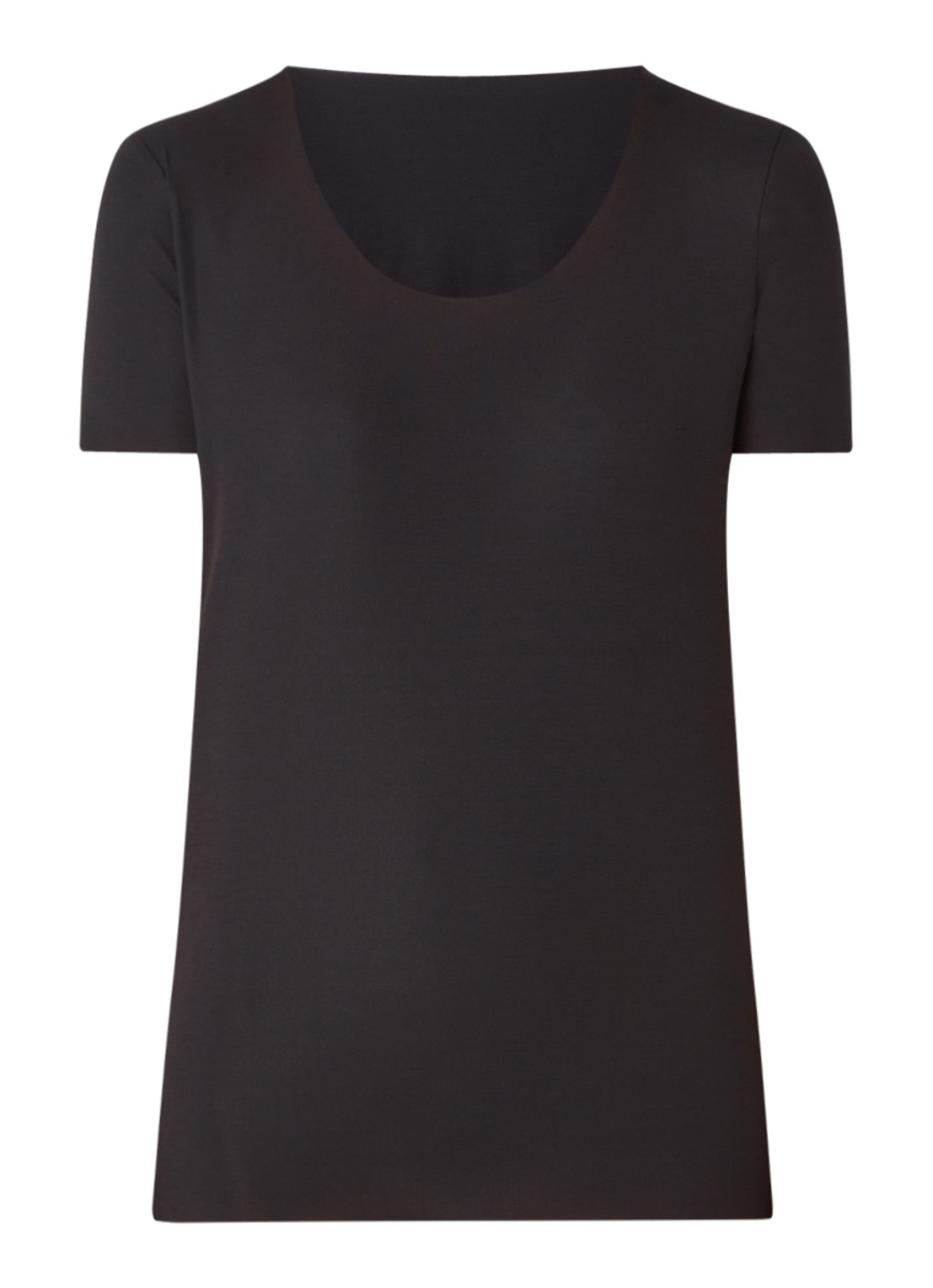 Wolford Aurora T-shirt van jersey - voorkant 2 diepzwart
