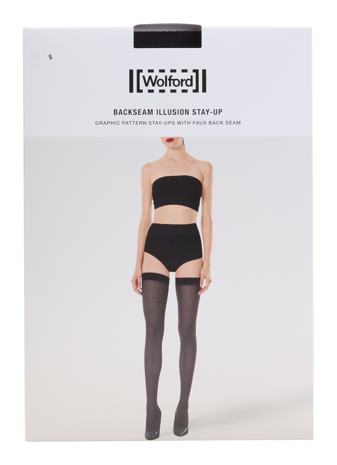 Wolford Backseam Illusion stay ups in 30 denier  - voorkant 2 zwart