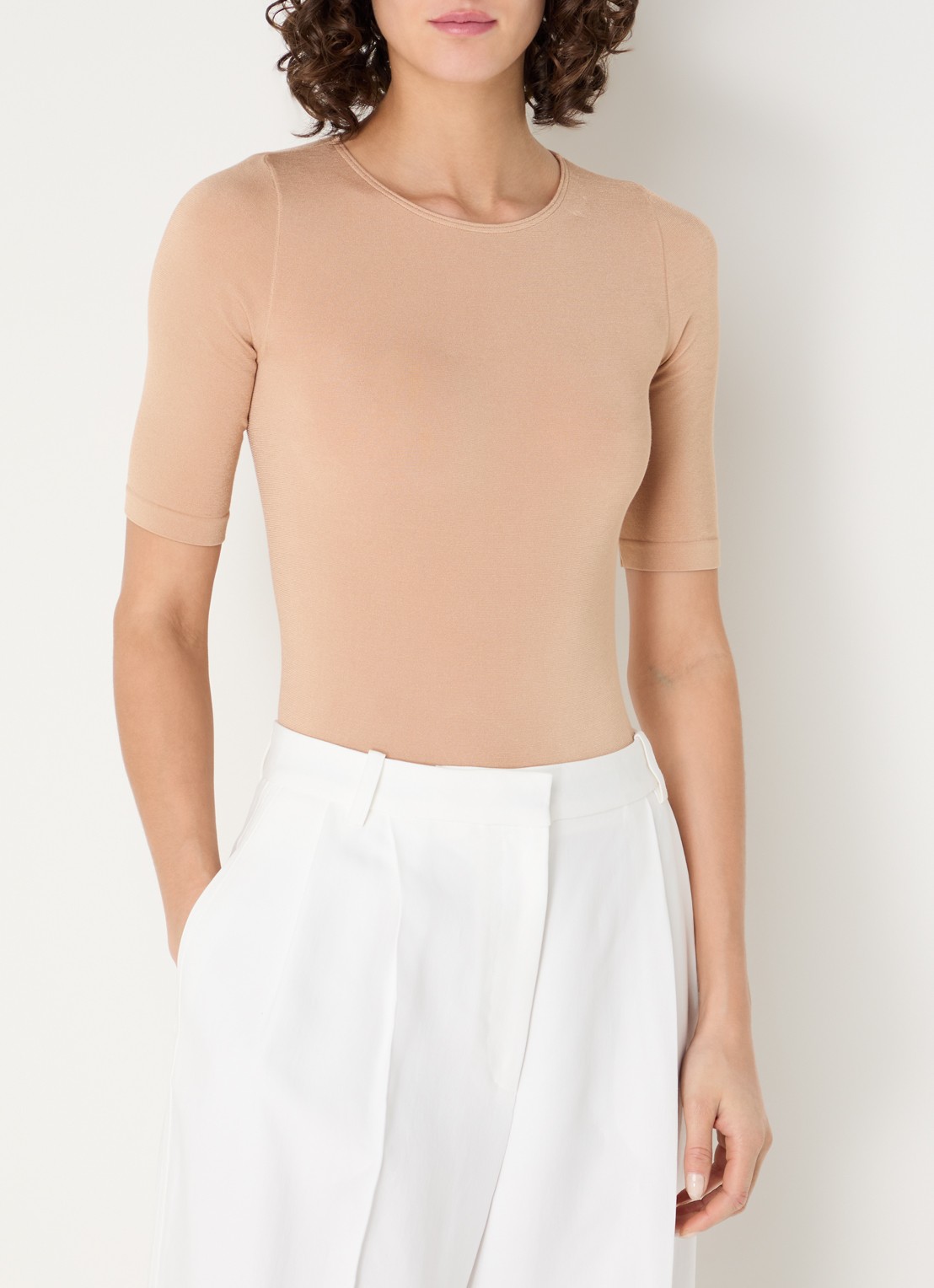 Wolford Bahamas body met ronde hals - detail 3 beige