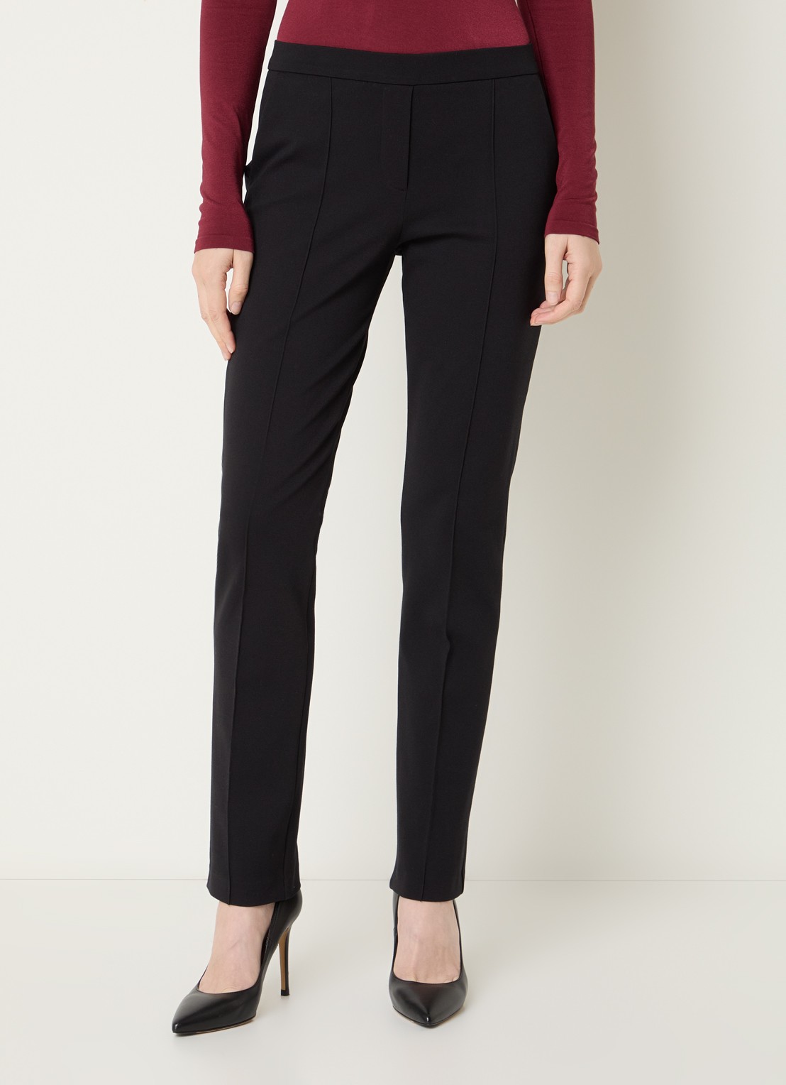 Wolford Baily slim fit pantalon met steekzakken - detail zwart