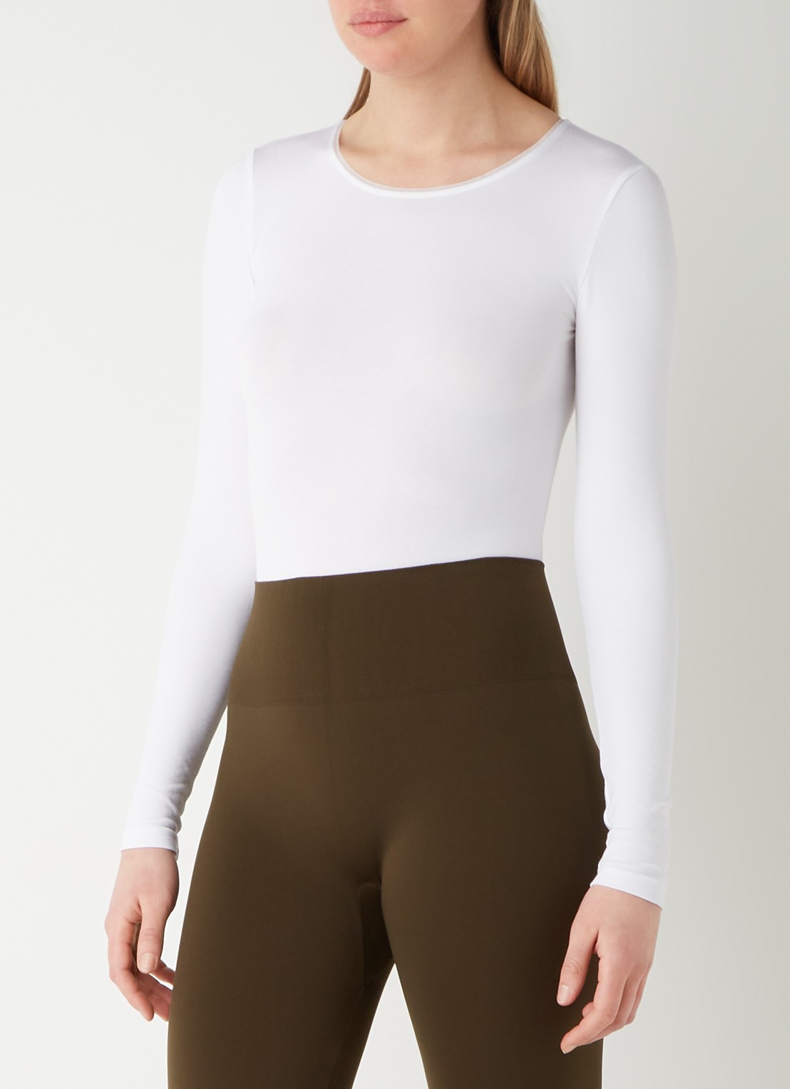 Wolford Berlin body met lange mouwen - detail wit
