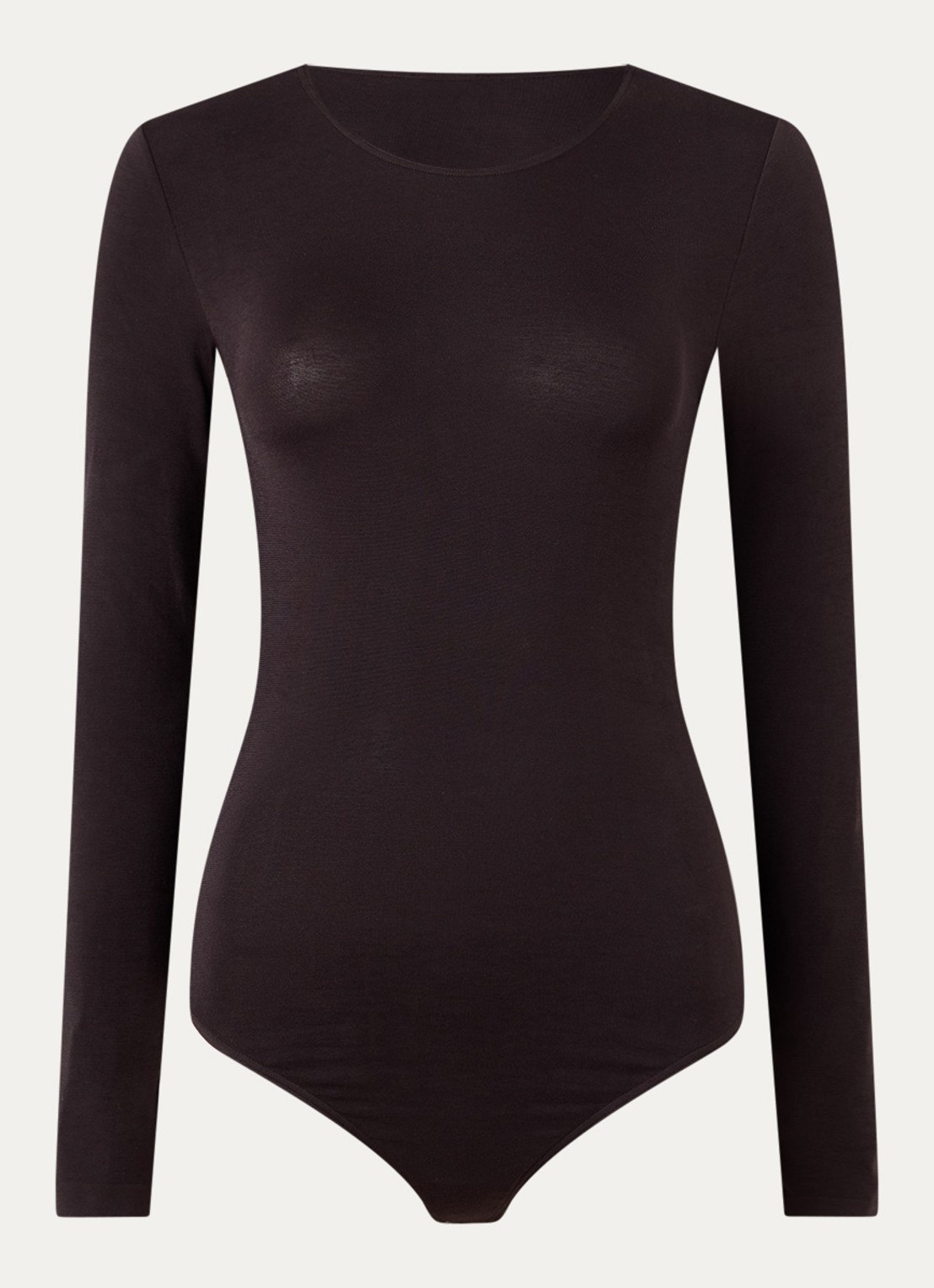 Wolford Berlin body met ronde hals - voorkant donkerbruin