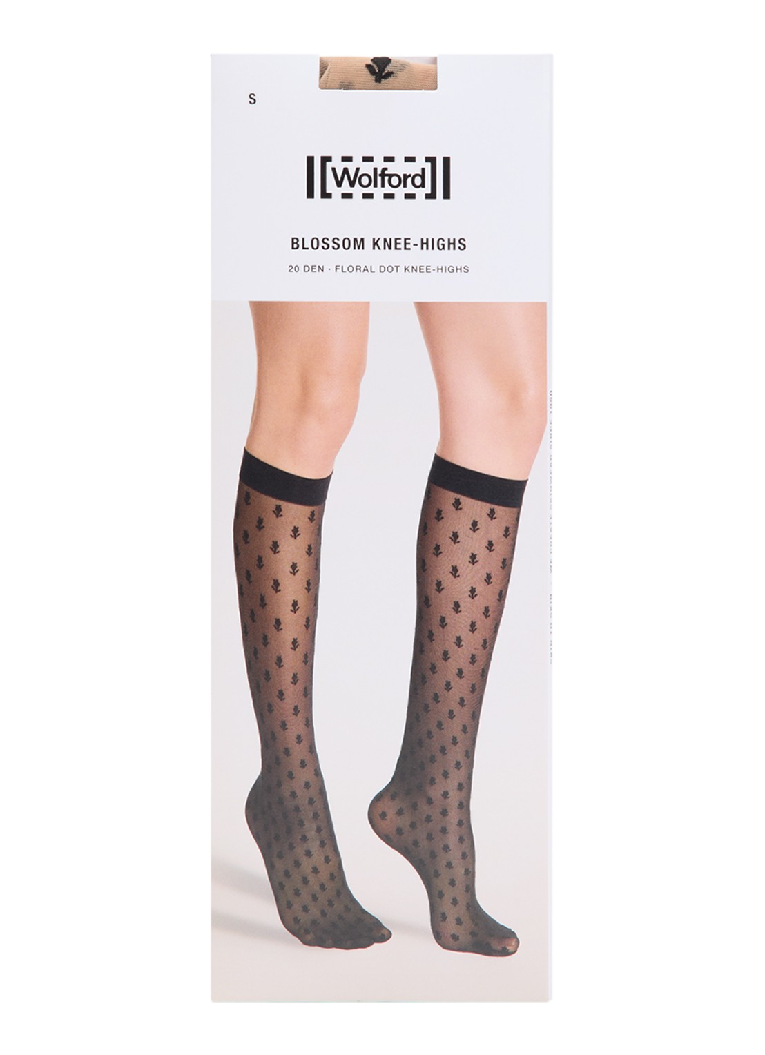 Wolford Blossom pantykousen in 20 denier - voorkant beige
