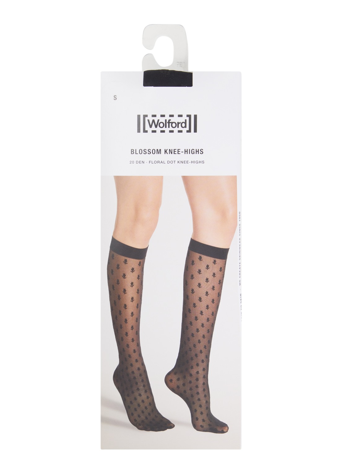 Wolford Blossom pantykousen in 20 denier - voorkant zwart