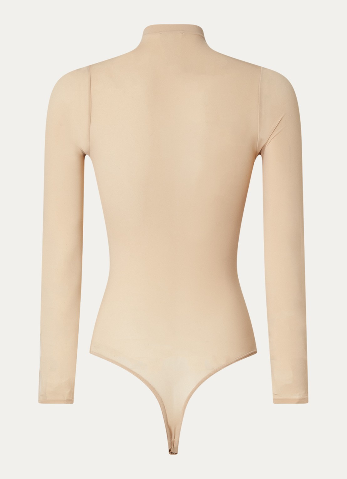 Wolford Buenos Aires stringbody met col - achterkant 2 donkerbeige