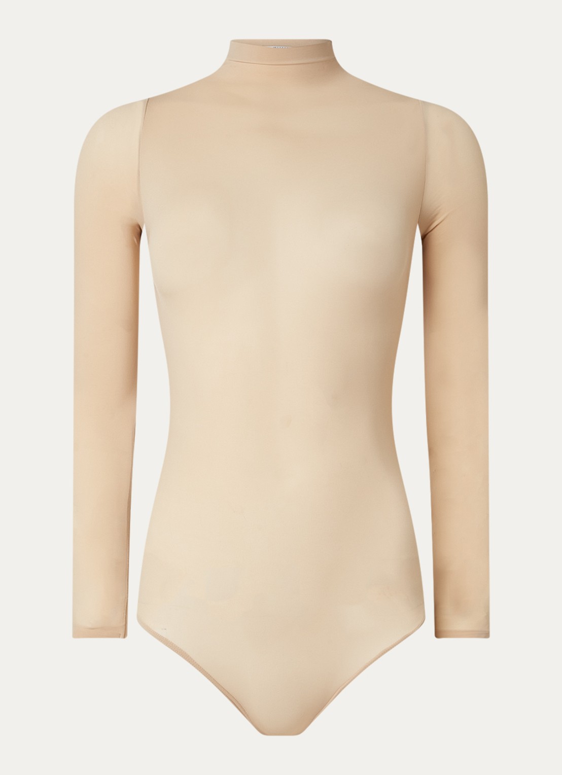 Wolford Buenos Aires stringbody met col - voorkant 3 donkerbeige