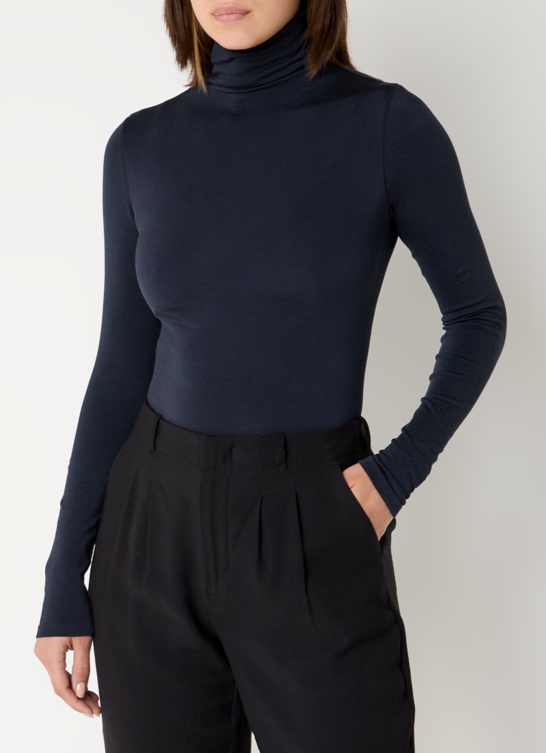 Wolford Colorado body met col - detail 4 donkerblauw
