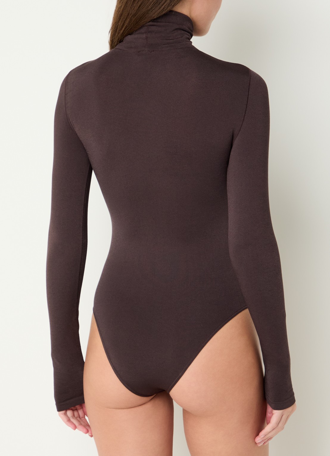 Wolford Colorado body met col - achterkant 2 donkerbruin