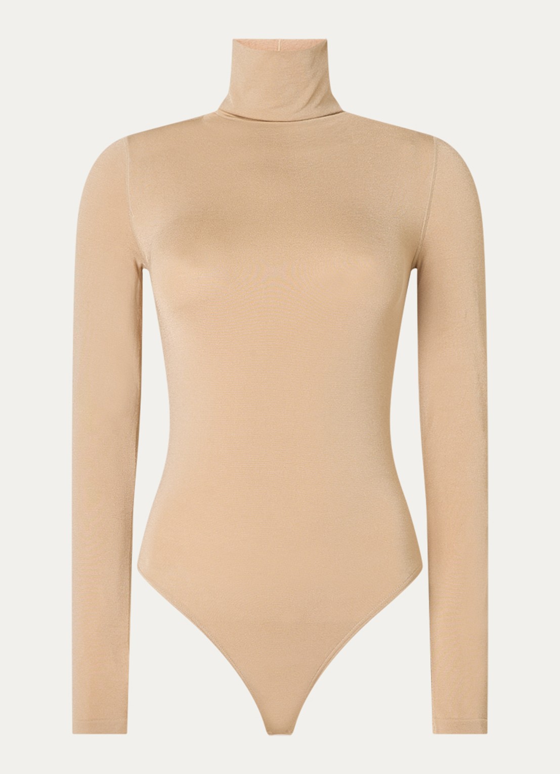 Wolford Colorado stringbody met col - voorkant donkerbeige