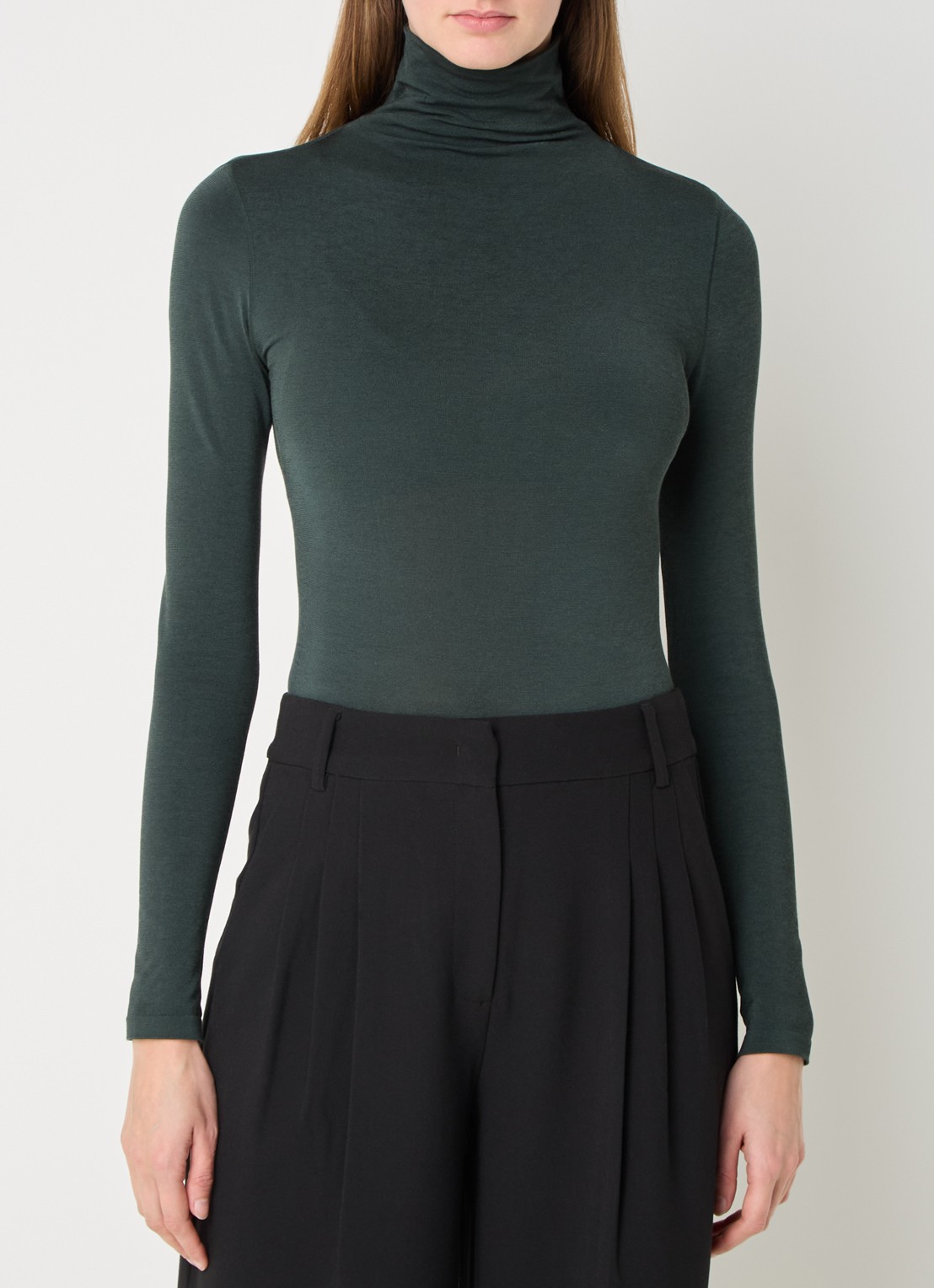 Wolford Colorado stringbody met col - detail donkergroen