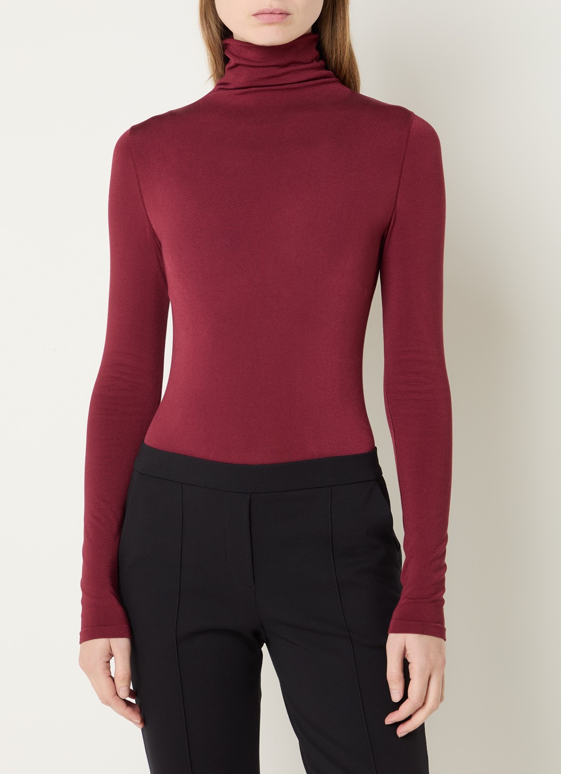 Wolford Colorado stringbody met col - detail 3 donkerrood