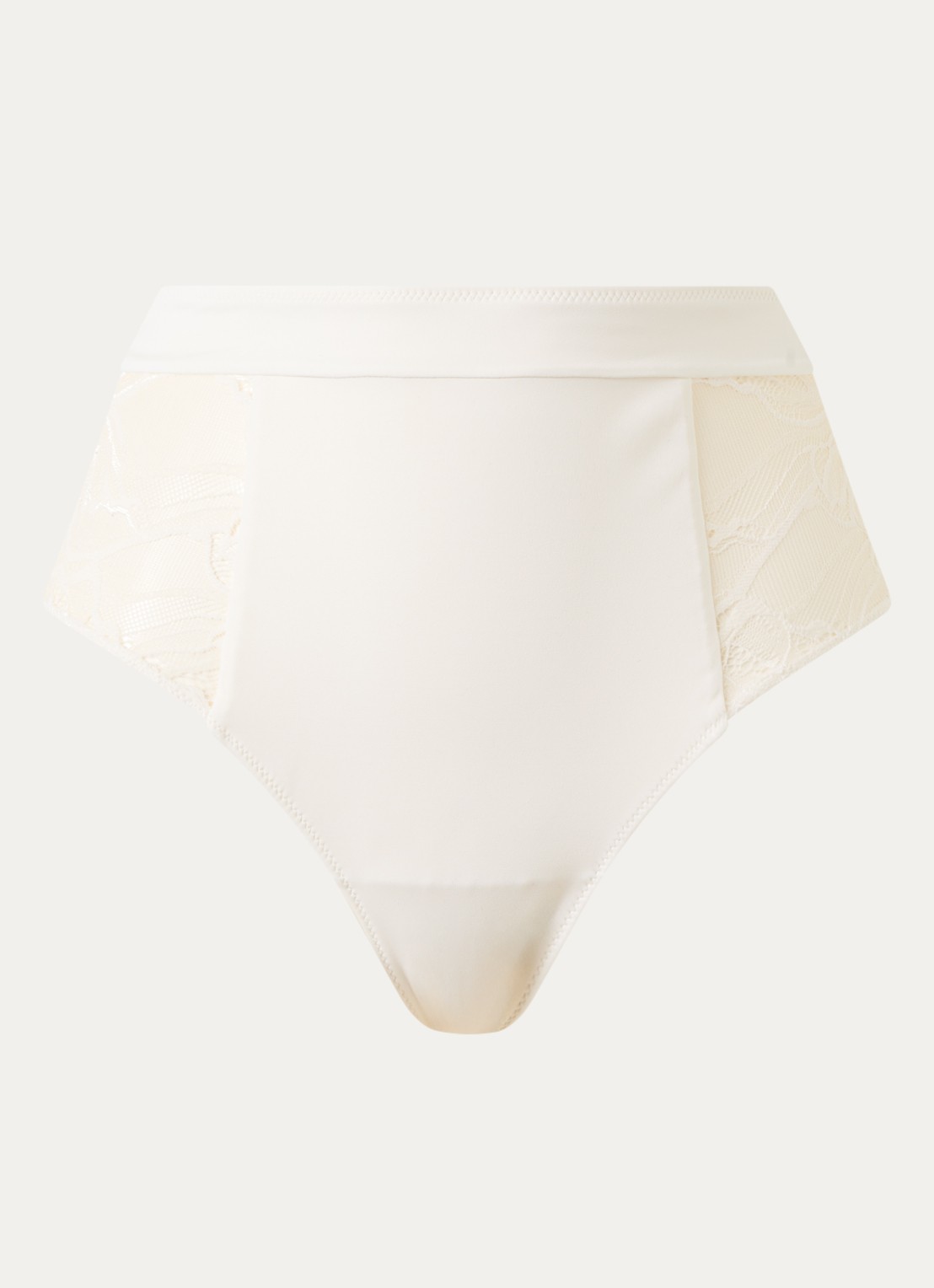 Wolford Contour high waisted hipster met kant - voorkant gebroken wit