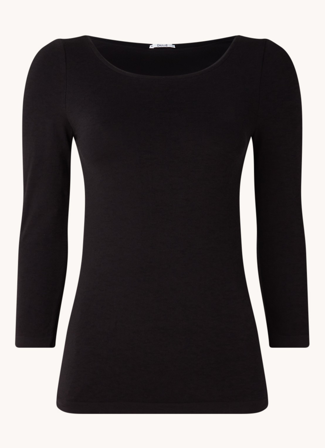 Wolford Cordoba naadloze longsleeve met driekwart mouw - voorkant 3 diepzwart