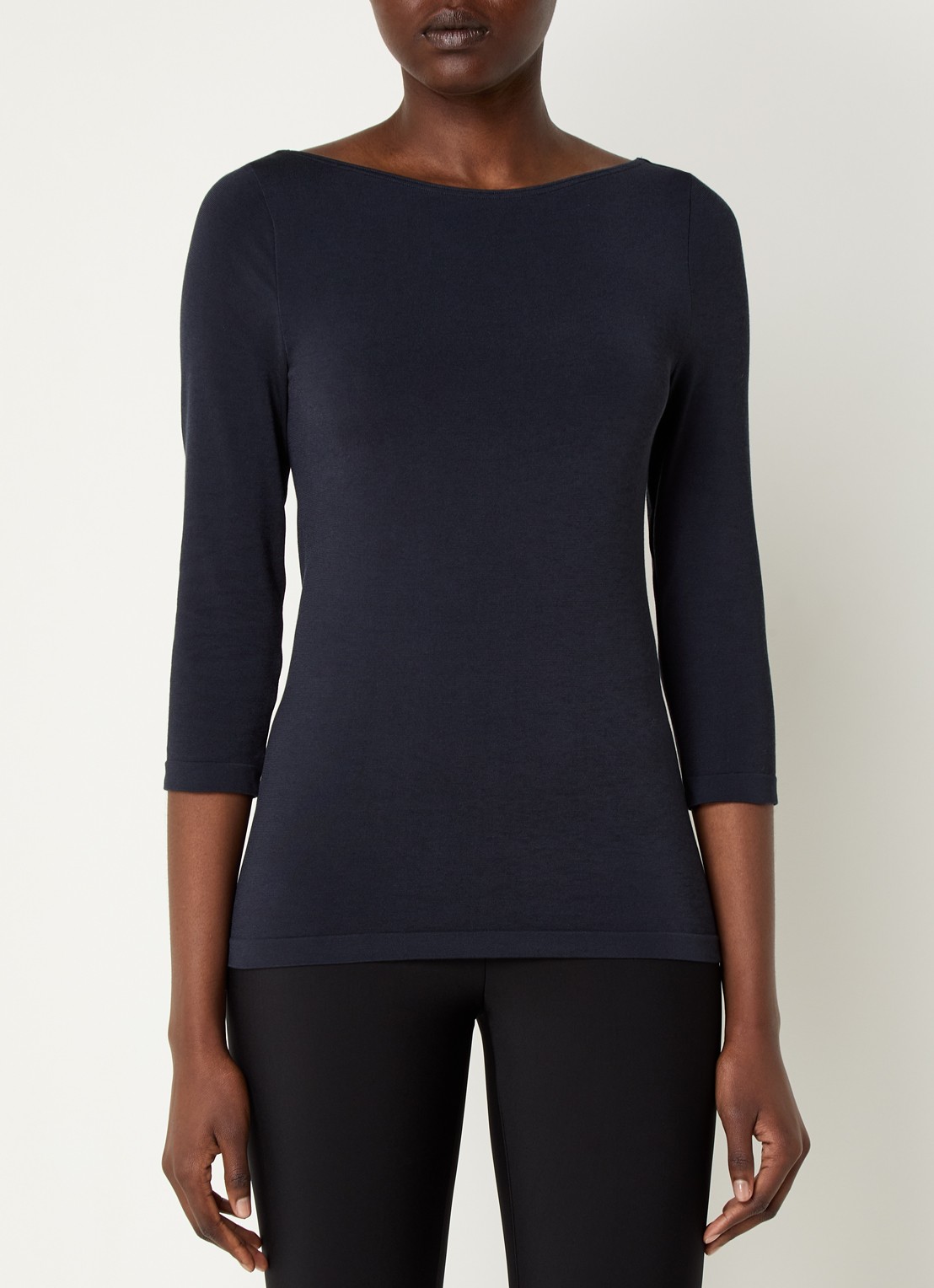 Wolford Cordoba top met boothals - detail 3 donkerblauw
