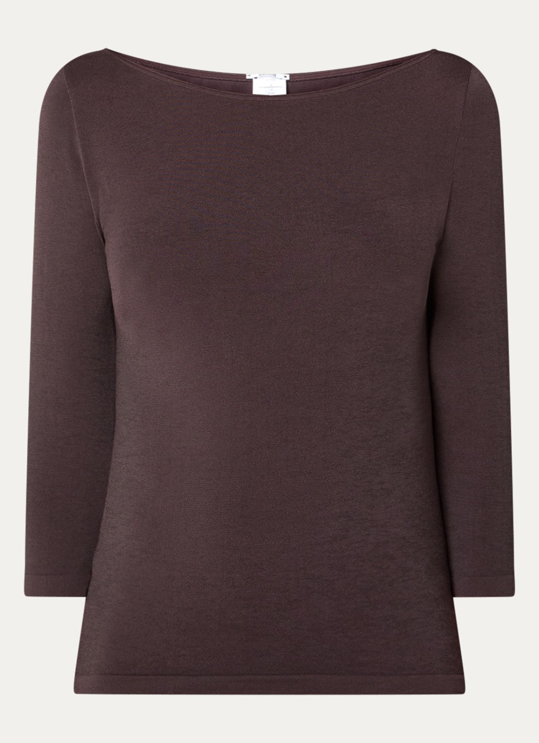 Wolford Cordoba top met boothals - voorkant 3 donkerbruin