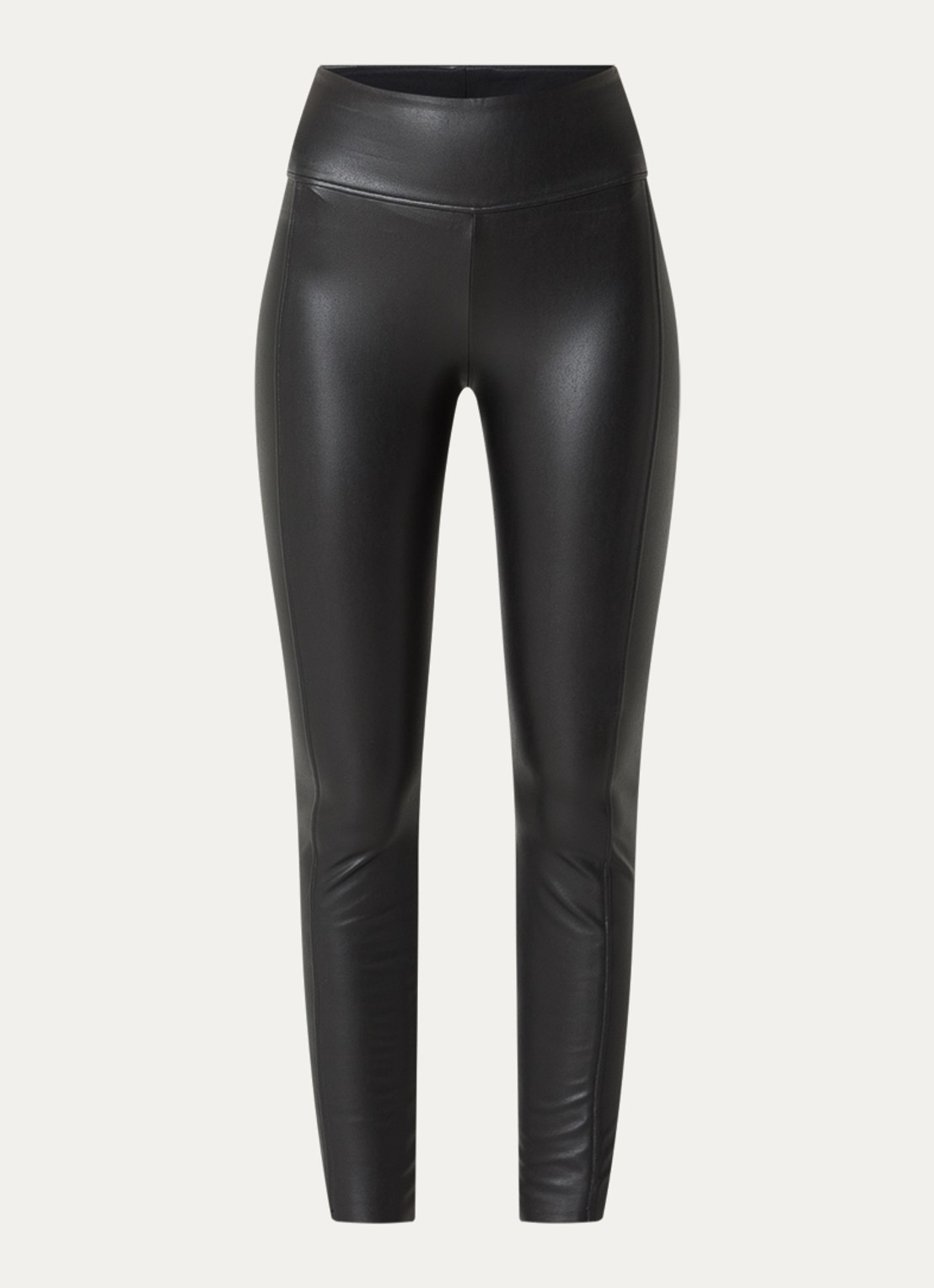 Wolford Edie Forming high waist skinny fit legging van imitatieleer - voorkant 2 zwart
