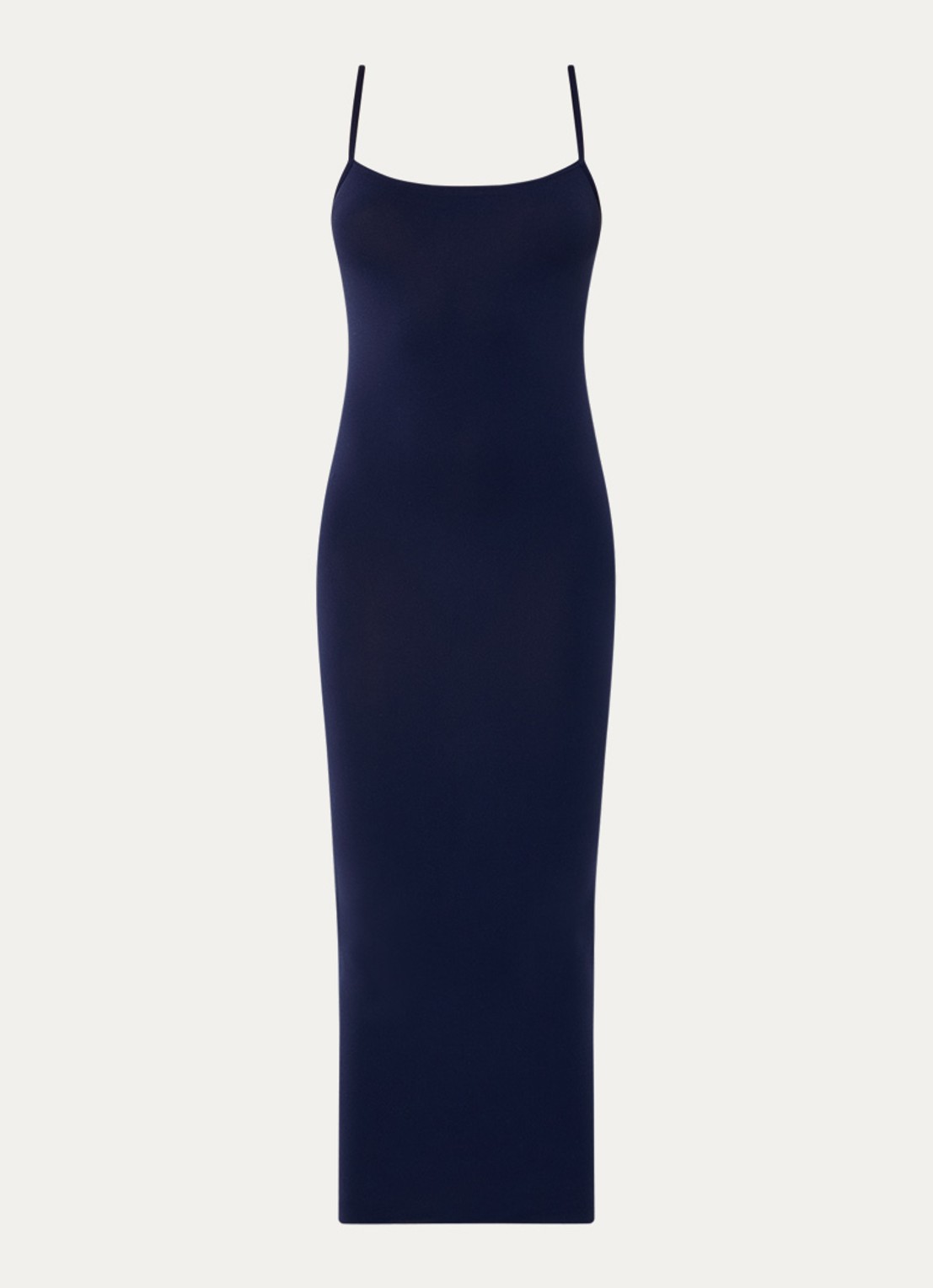 Wolford Fatal maxi jurk met spaghetti bandjes - voorkant 2 donkerblauw