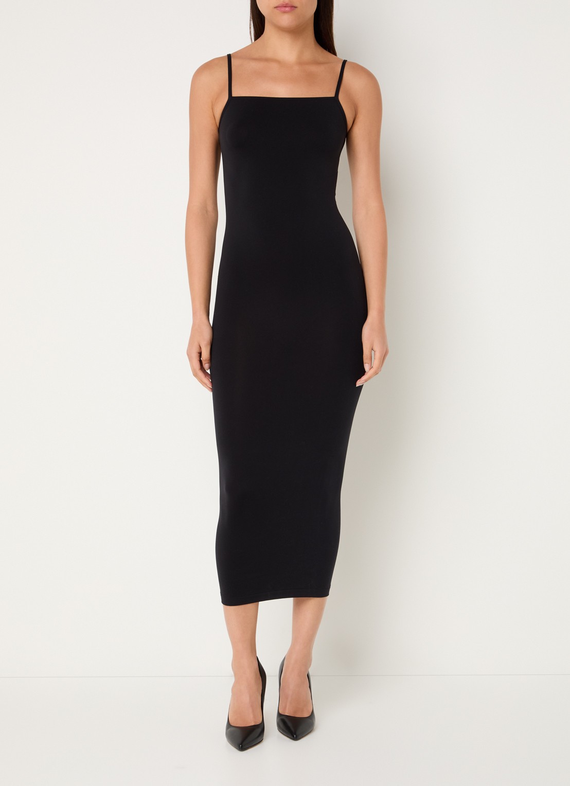 Wolford Fatal maxi jurk met spaghetti bandjes - detail 3 zwart