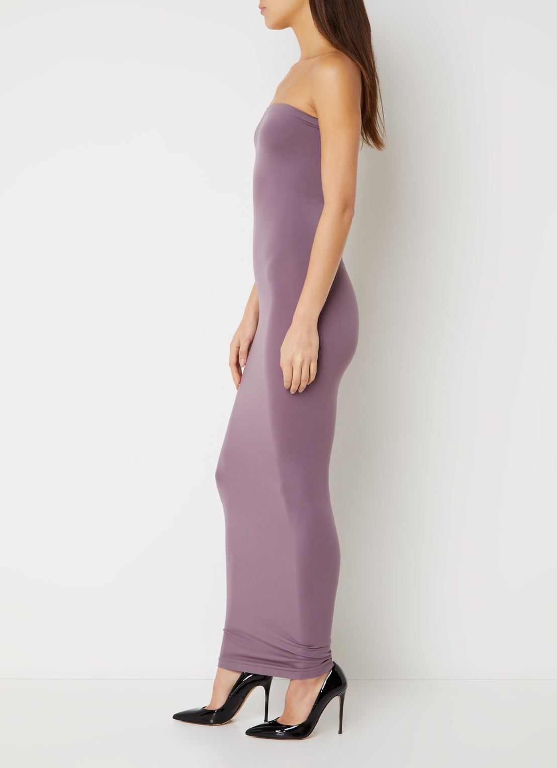 Wolford Fatal maxi jurk met stretch - voorkant 3 aubergine