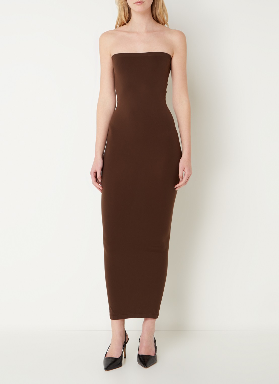 Wolford Fatal maxi jurk met stretch - detail 3 bruin