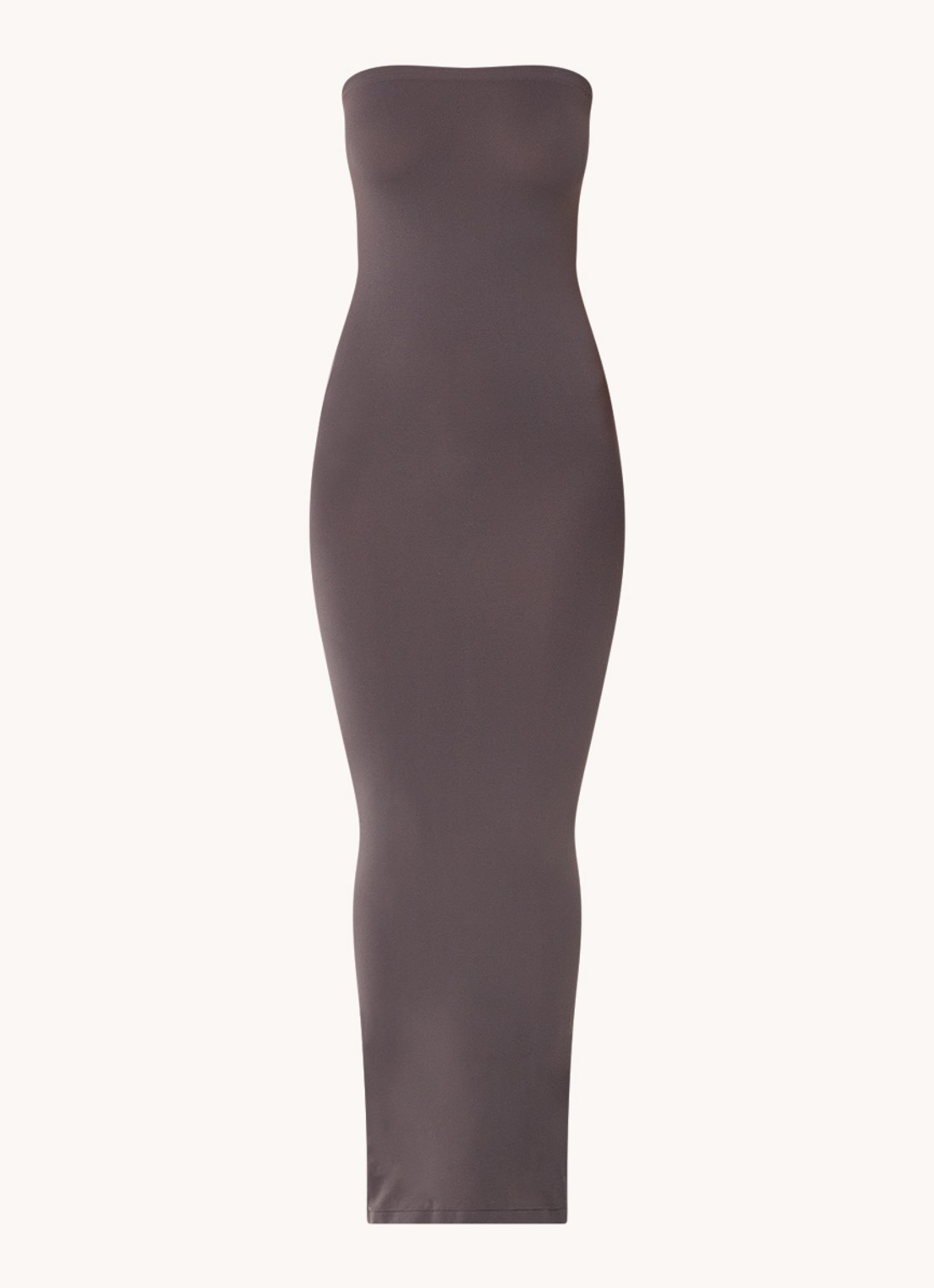 Wolford Fatal maxi jurk met stretch - voorkant taupe