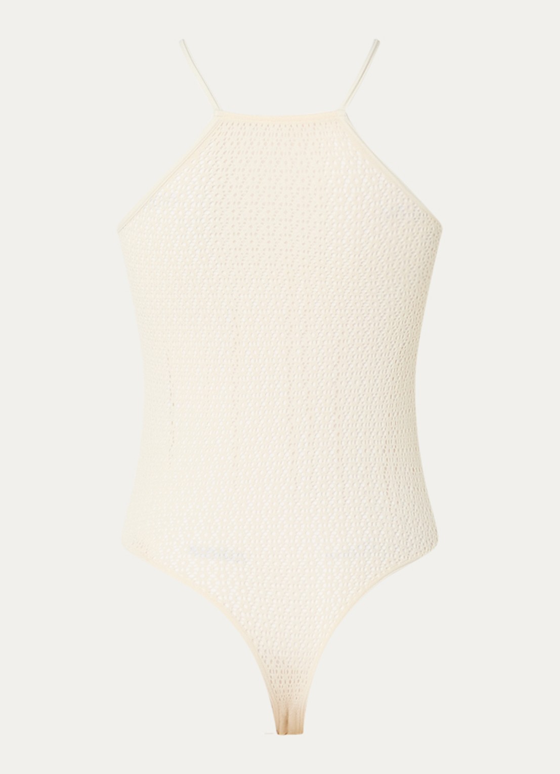 Wolford Graphic Floral string body met opengewerkt dessin - achterkant 3 gebroken wit