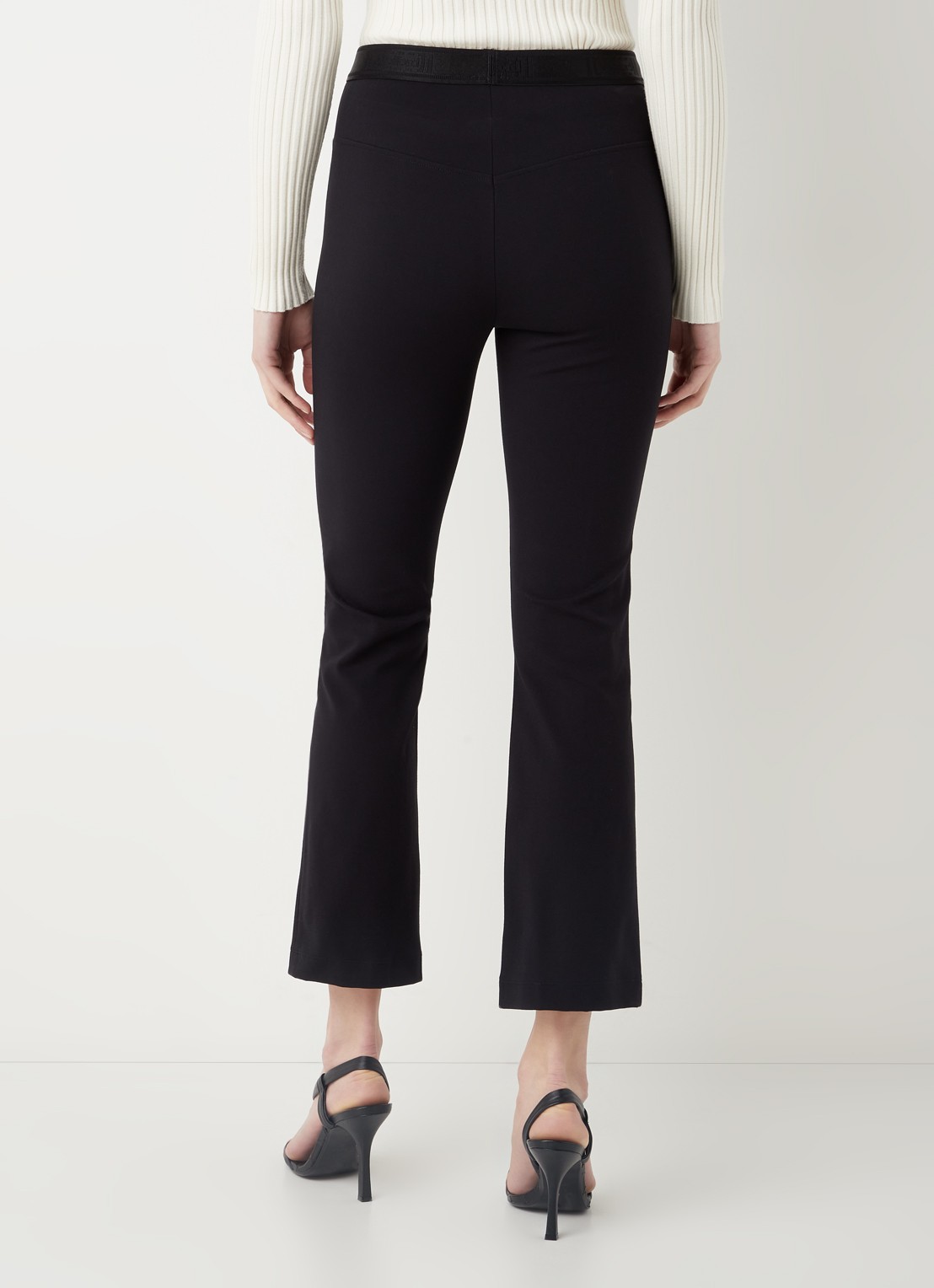 Wolford Grazia high waist cropped flared fit broek met siernaad - achterkant zwart