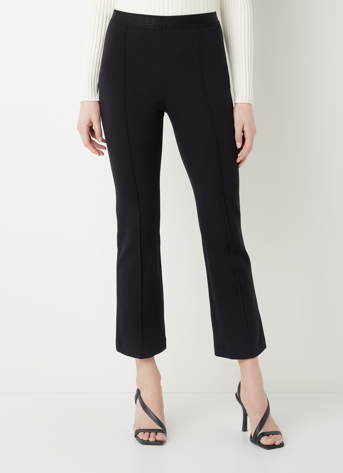 Wolford Grazia high waist cropped flared fit broek met siernaad - detail 2 zwart