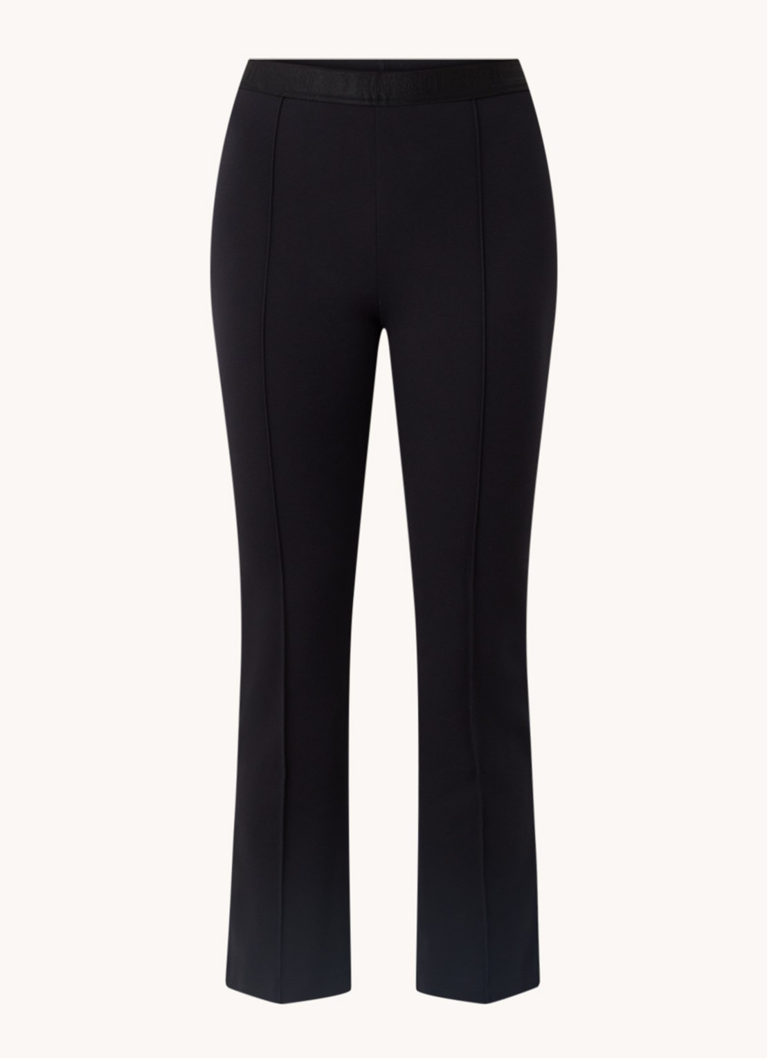 Wolford Grazia high waist cropped flared fit broek met siernaad - voorkant 3 zwart