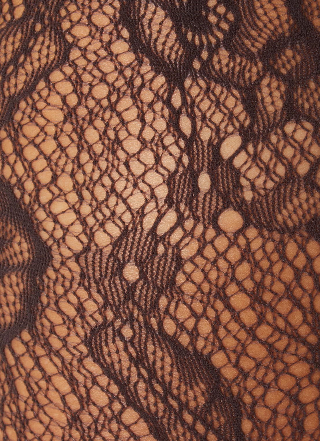 Wolford Infinite Rose netpanty - detail donkerbruin