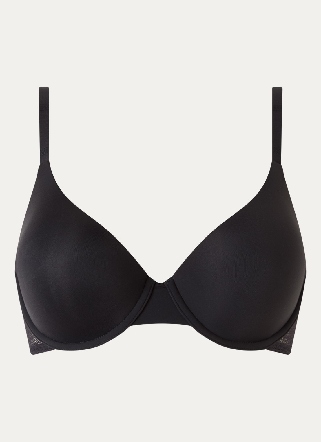 Wolford Linea Netta voorgevormde bh met opengewerkt dessin - voorkant zwart