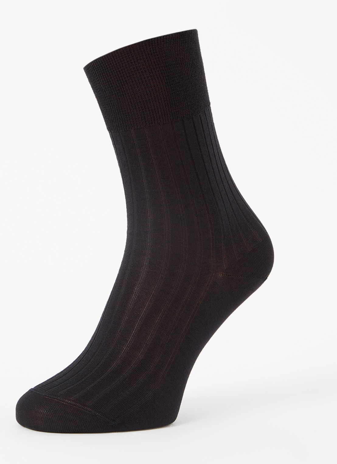 Wolford Luxury Cotton ribgebreide sokken - detail 3 zwart