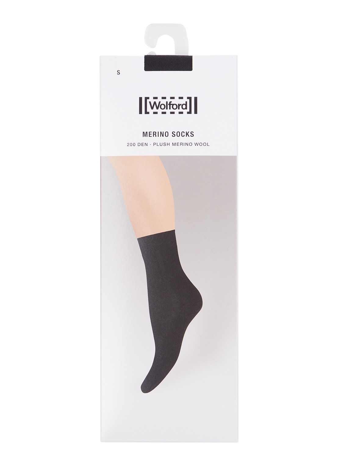 Wolford Merino sokken in wolblend  - voorkant 2 diepzwart