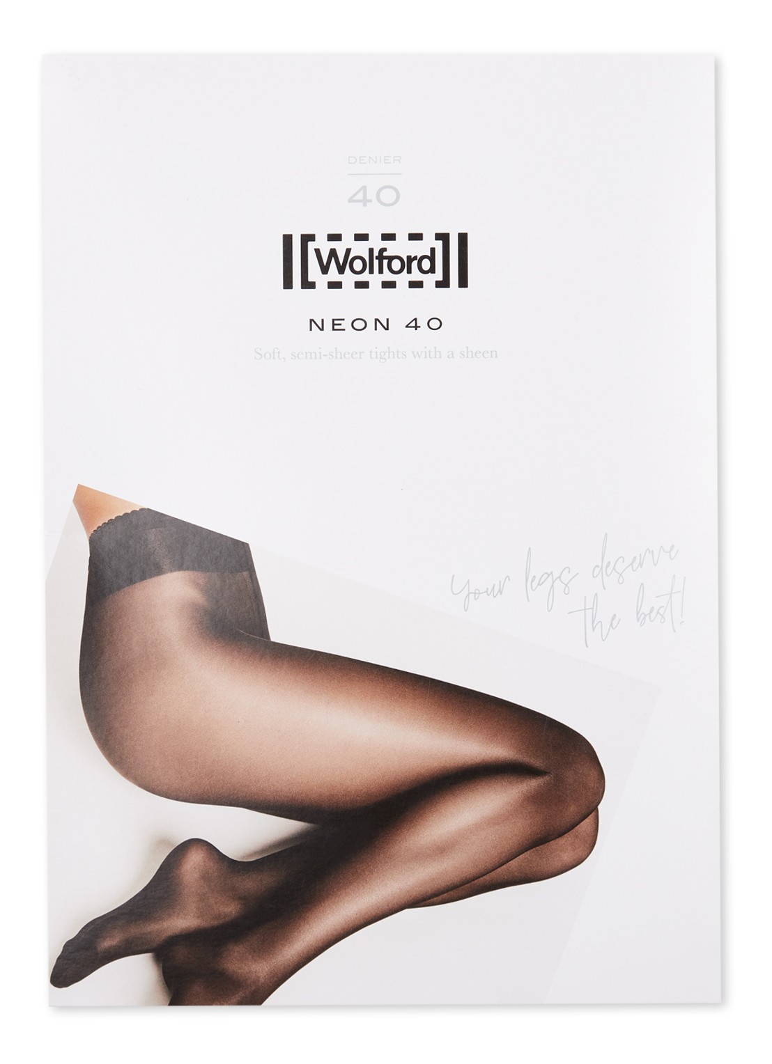 Wolford Neon panty in 40 denier  - voorkant zwart