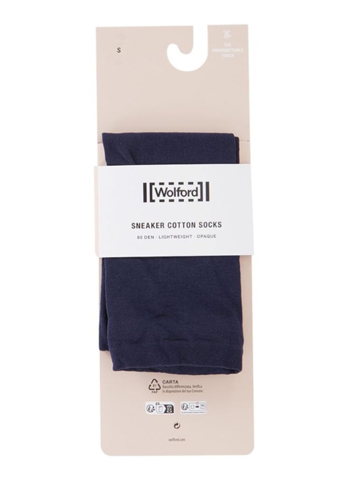 Wolford Pantysokken in 80 denier black - voorkant donkerblauw