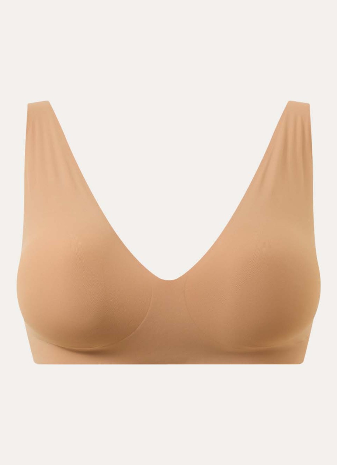 Wolford Pure 3W Skin naadloze bralette - voorkant camel