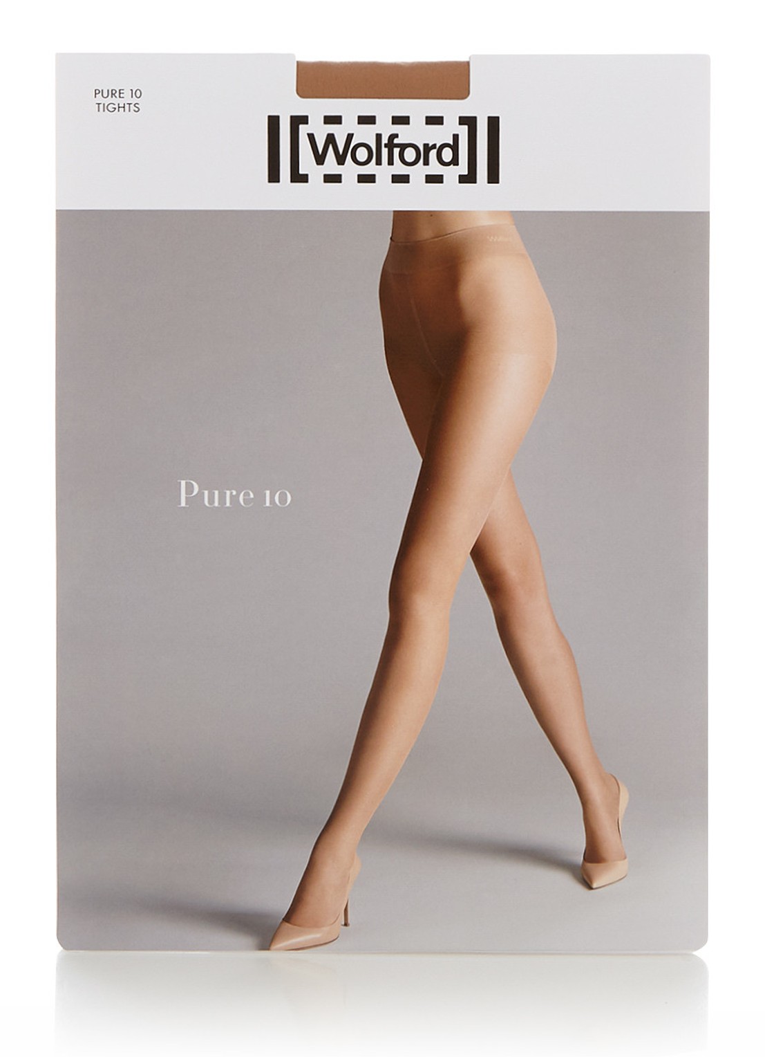 Wolford Pure panty in 10 denier - voorkant 2 donkerbeige