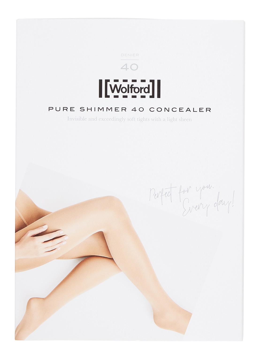 Wolford Pure Shimmer Concealer panty in 40 denier - voorkant 3 lichtbruin