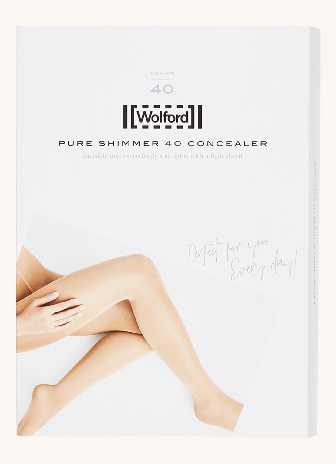 Wolford Pure Shimmer Concealer panty in 40 denier - voorkant 3 beige