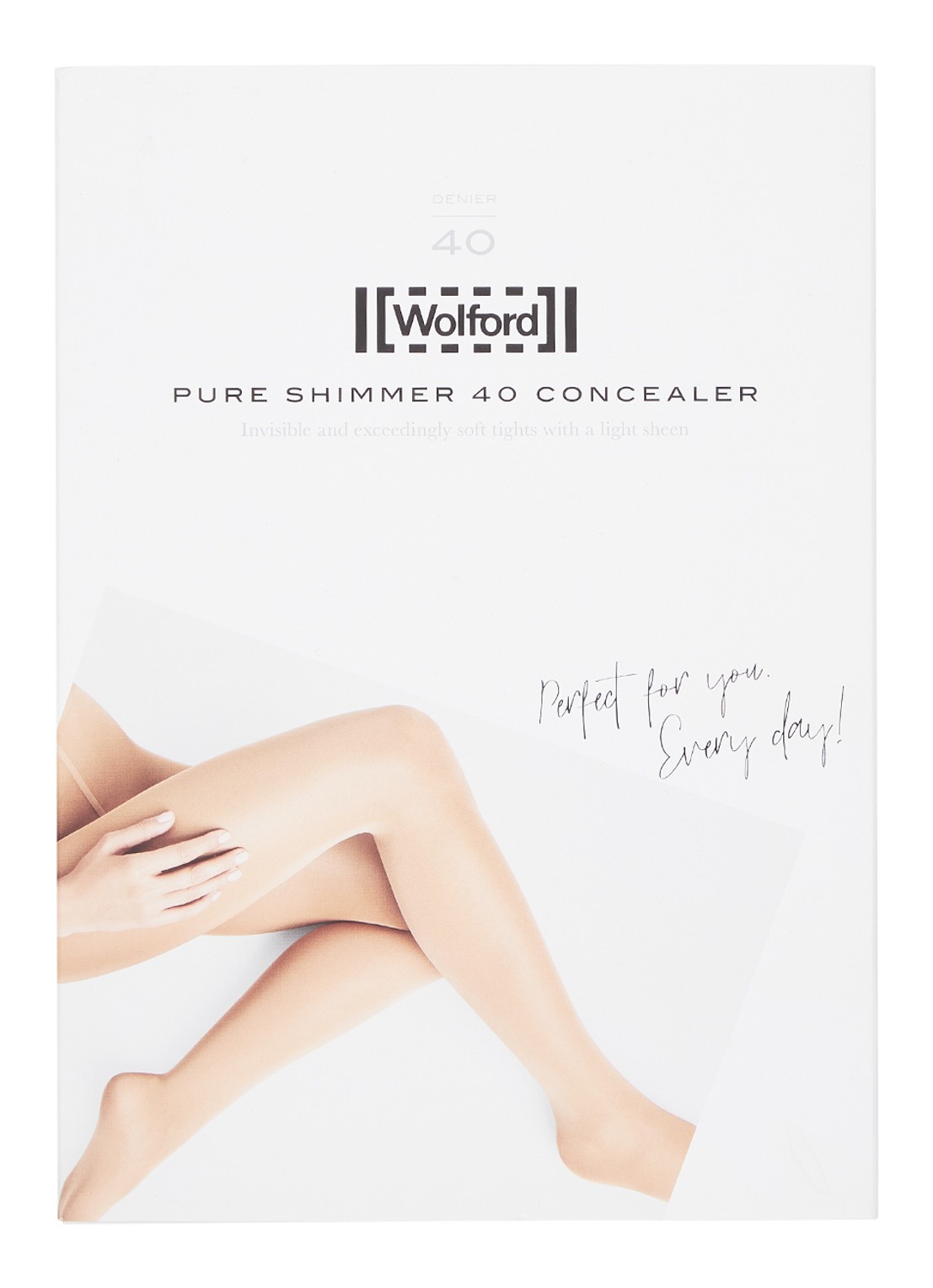 Wolford Pure Shimmer Concealer panty in 40 denier - voorkant 3 blauw