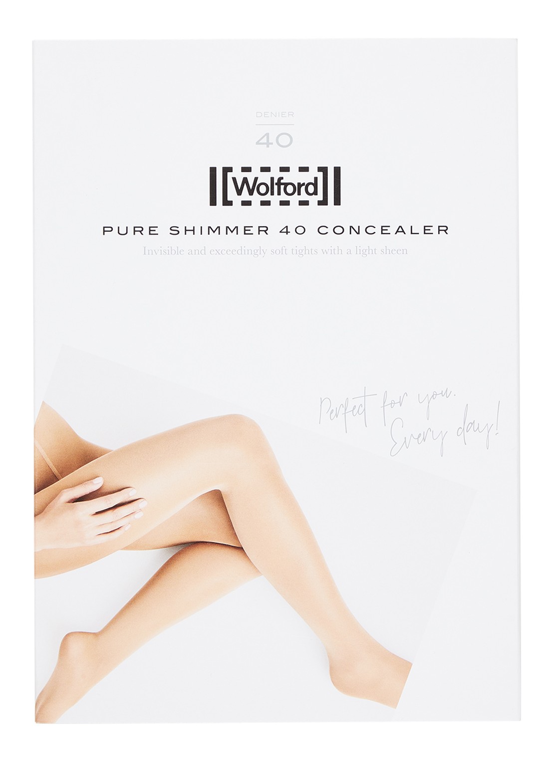 Wolford Pure Shimmer Concealer panty in 40 denier - voorkant zwart
