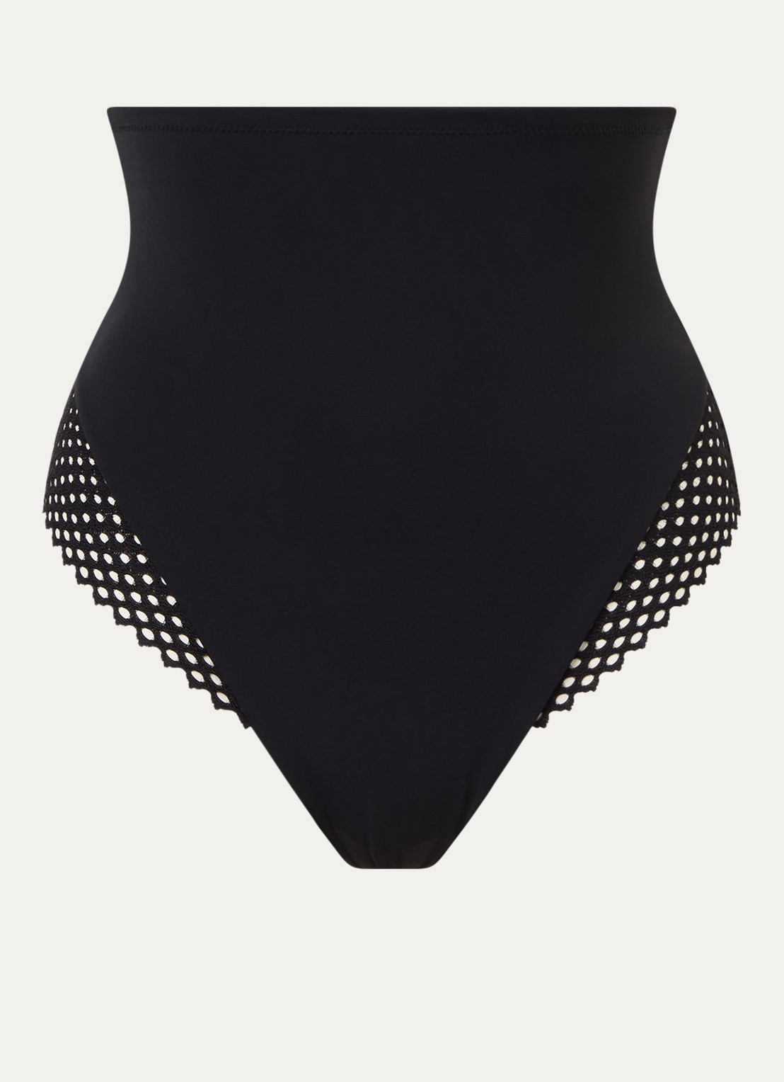 Wolford Romantic high waisted corrigerende hipster met opengewerkt dessin - voorkant 2 zwart