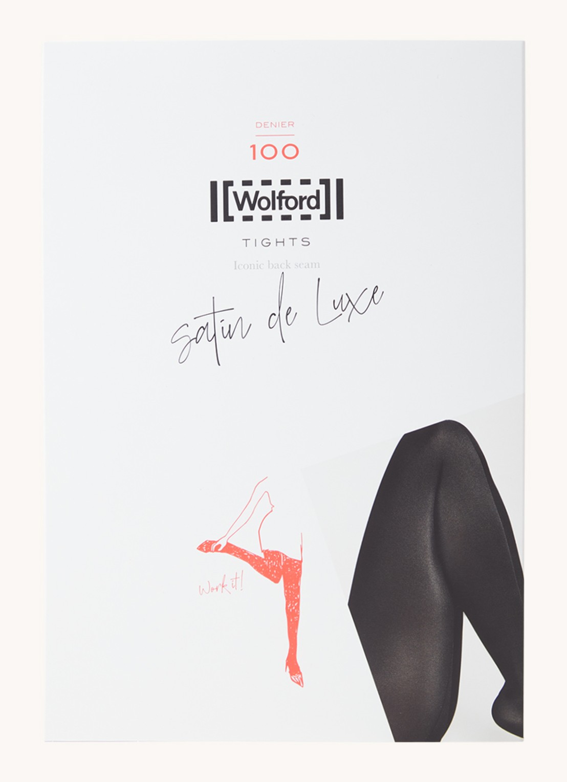 Wolford Satin de Luxe panty 100 denier - voorkant 2 zwart