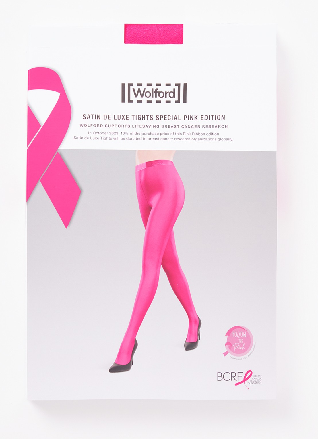 Wolford Satin de luxe panty in 100 denier - voorkant roze