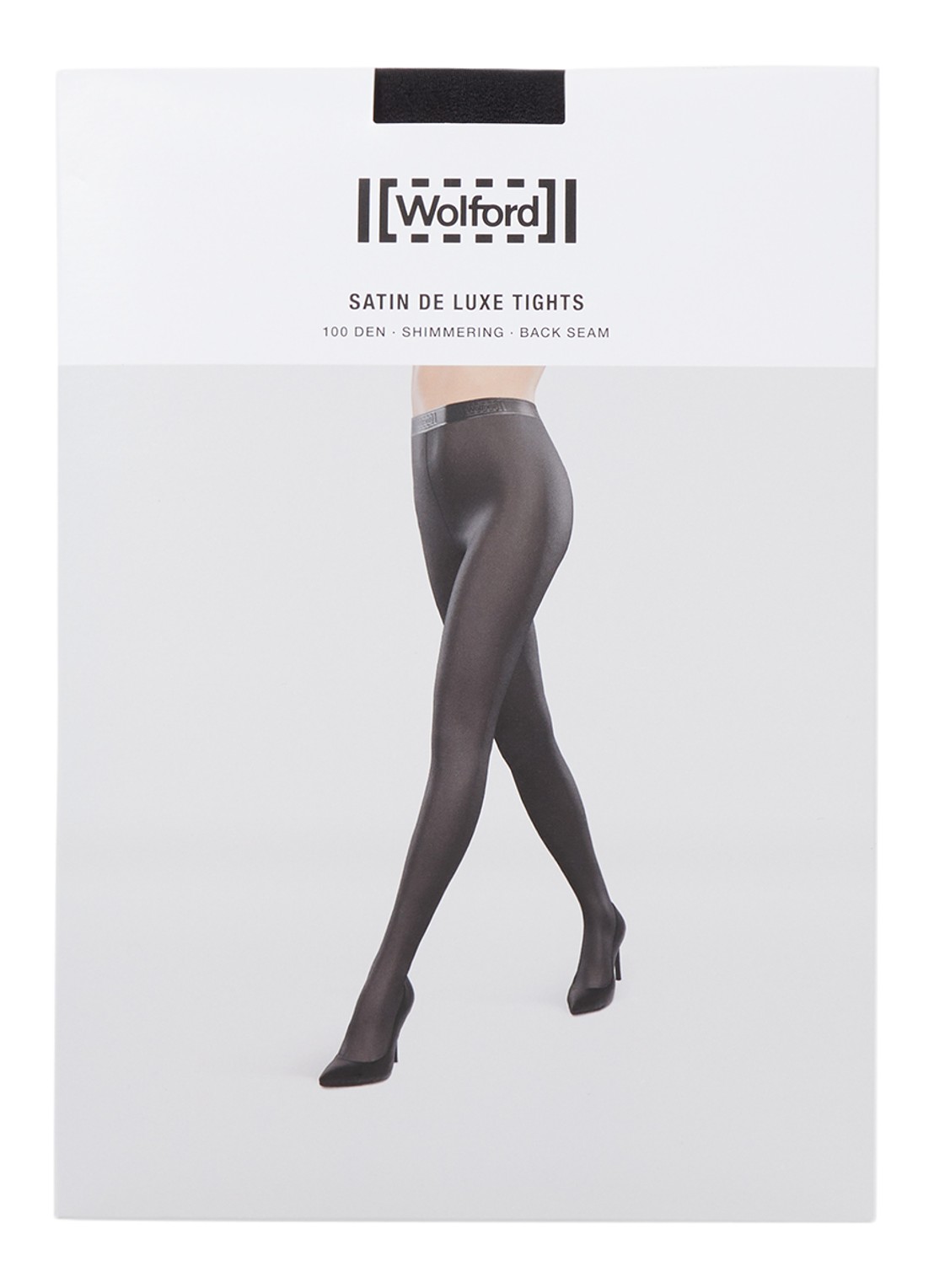 Wolford Satin de luxe panty in 100 denier - voorkant 3 zwart