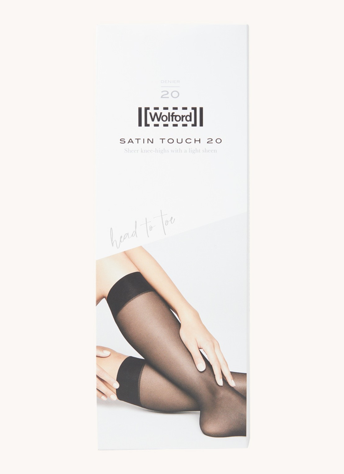 Wolford Satin Touch pantykousen in 20 denier - voorkant 2 creme