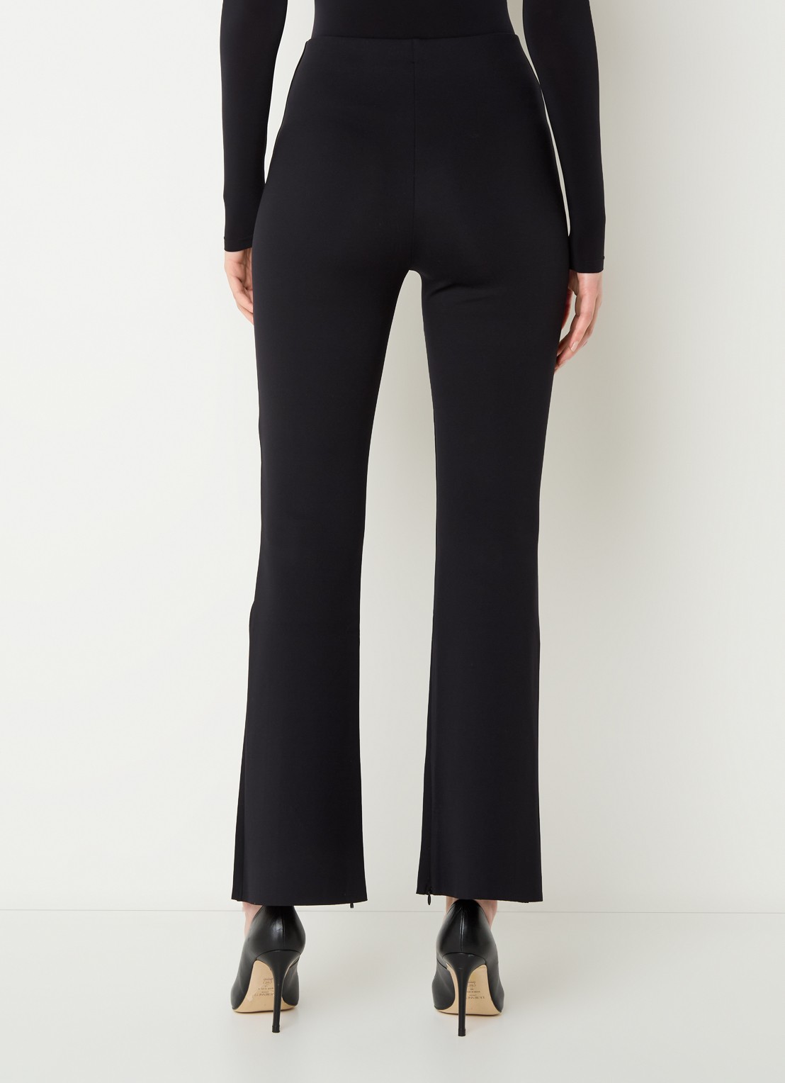 Wolford Scuba high waist flared legging met persplooi - achterkant 4 zwart
