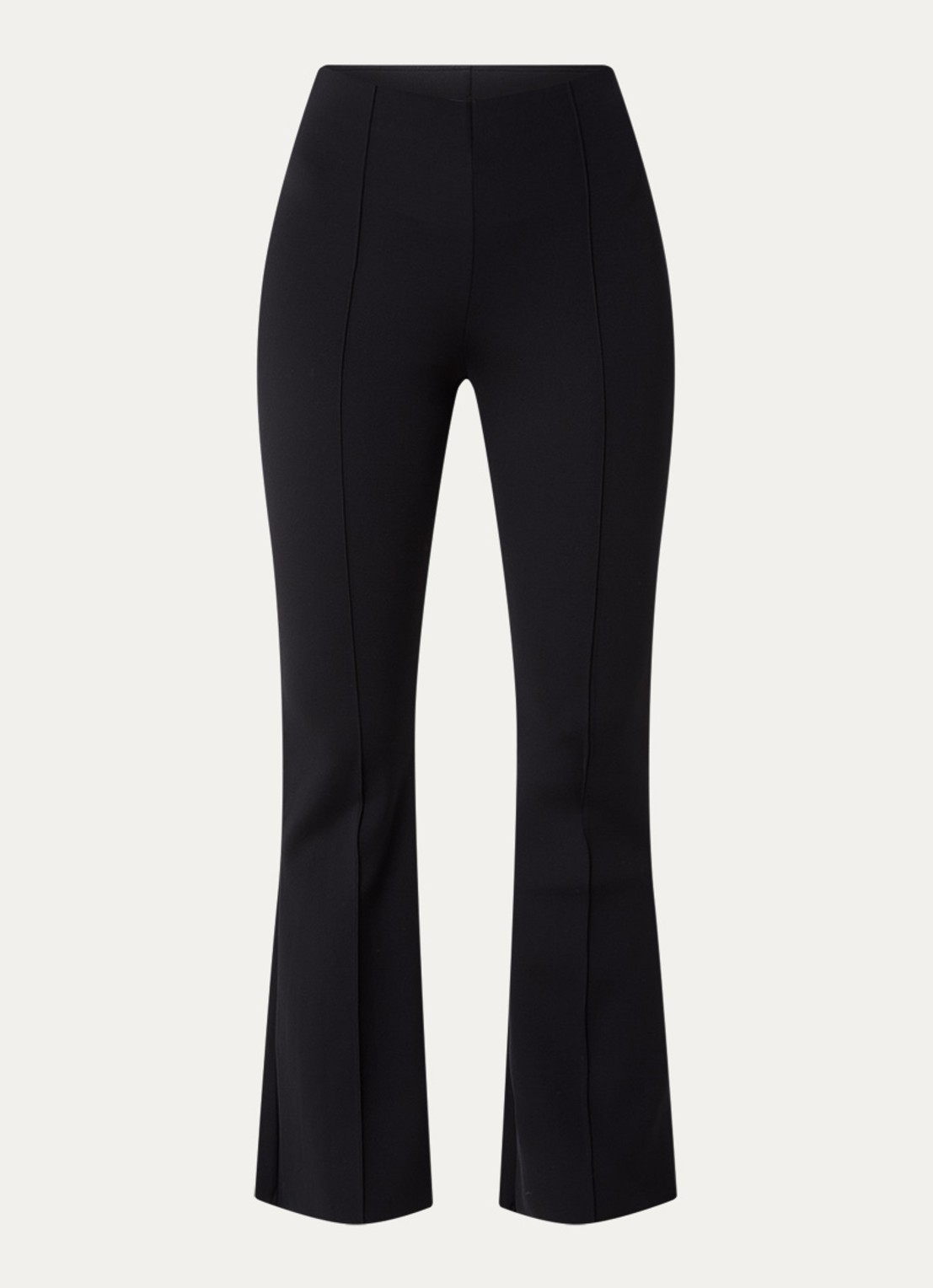 Wolford Scuba high waist flared legging met persplooi - voorkant zwart