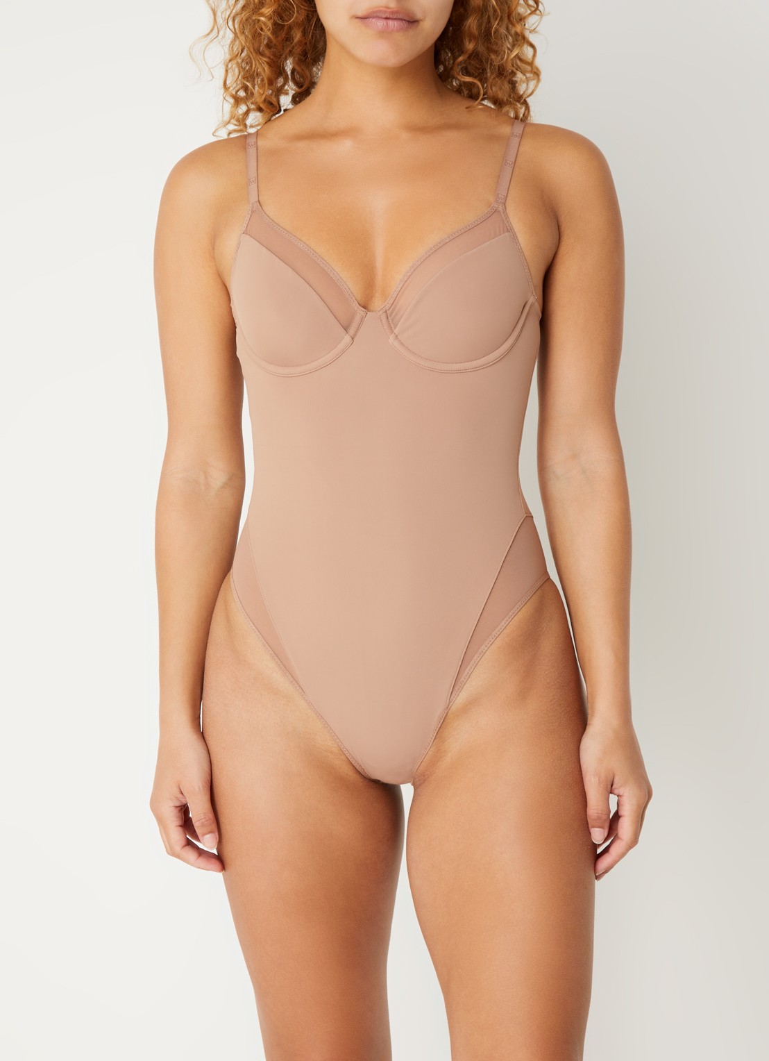 Wolford Sheer Opaque body met beugel - detail 3 beige
